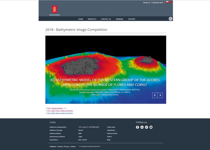 Imagens do Instituto Hidrográfico selecionadas para o Bathymetric Image Contest