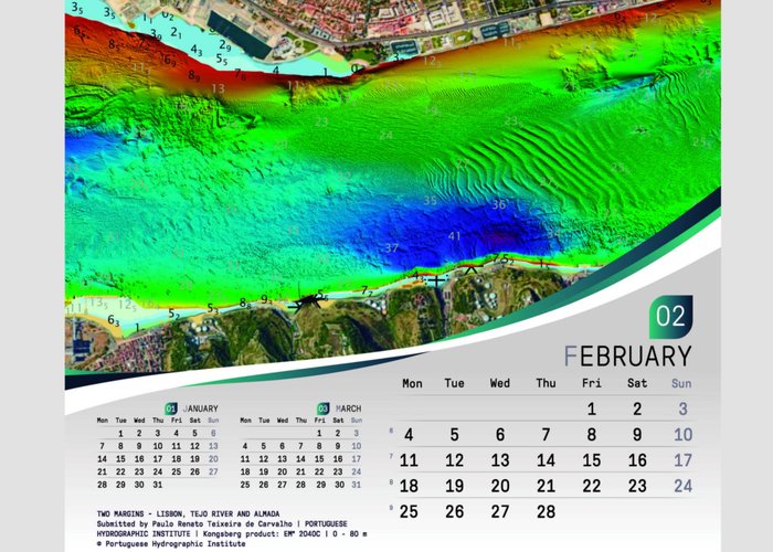 Imagem do IH representa o mês de fevereiro no calendário da Kongsberg Maritime.