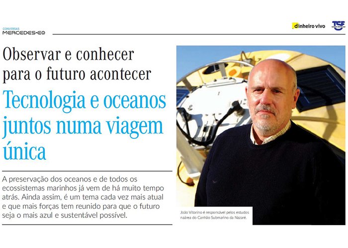 IH é Notícia na Imprensa - Dinheiro Vivo publica artigo sobre o estudo do Oceano
