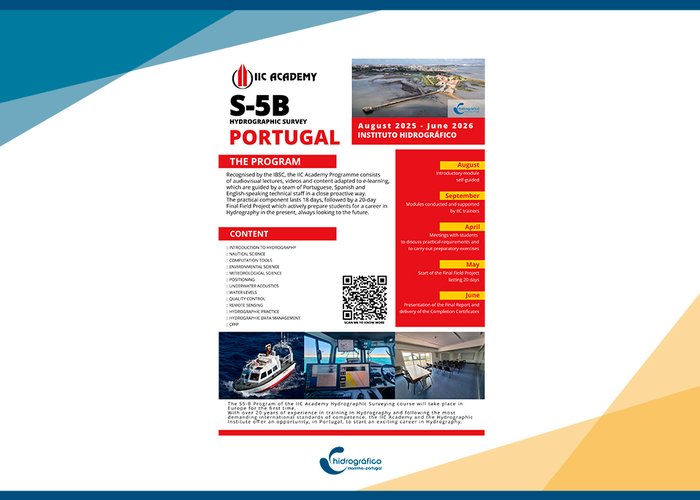 Instituto Hidrográfico e IIC Academy promovem curso de Hidrografia com módulos em e-learning
