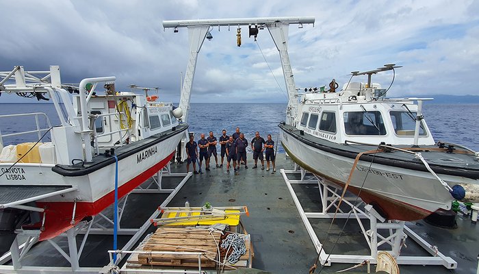 2ª e 3ª Equipa da missão a bordo do NRP D. Carlos I de regresso ao Continente.