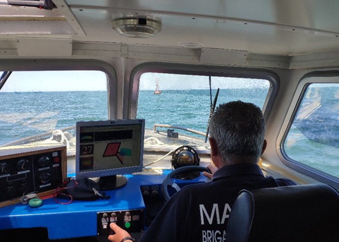 Levantamento hidrográfico do passo da Barra Sul do porto de Lisboa - 2019