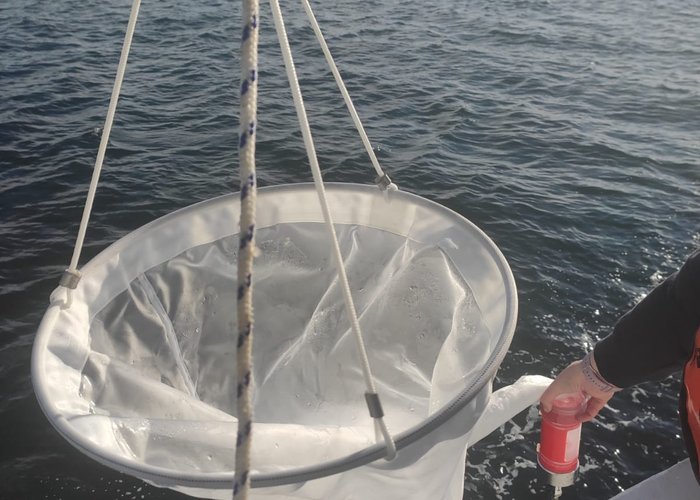 Colheita Água para Microplásticos - Arrasto Vertical