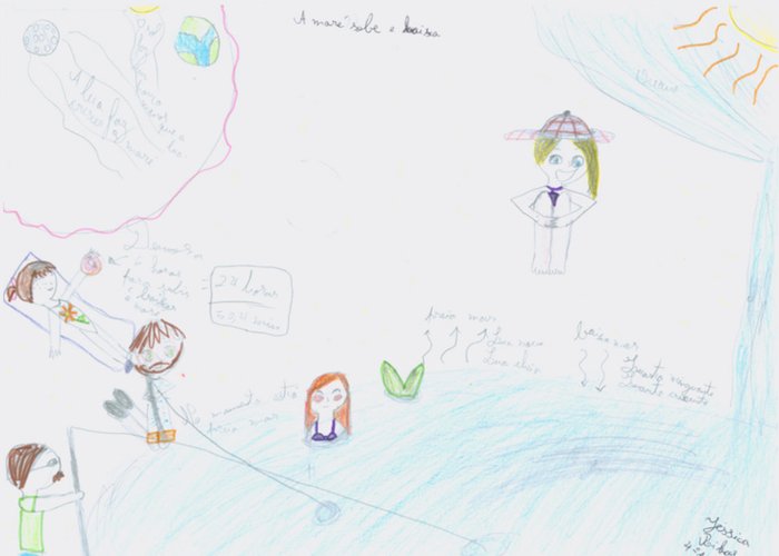 Aula sobre as marés na Escola Básica da Quinta da Cabouca