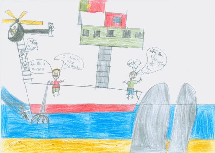 Aula sobre as marés na Escola Básica da Quinta da Cabouca