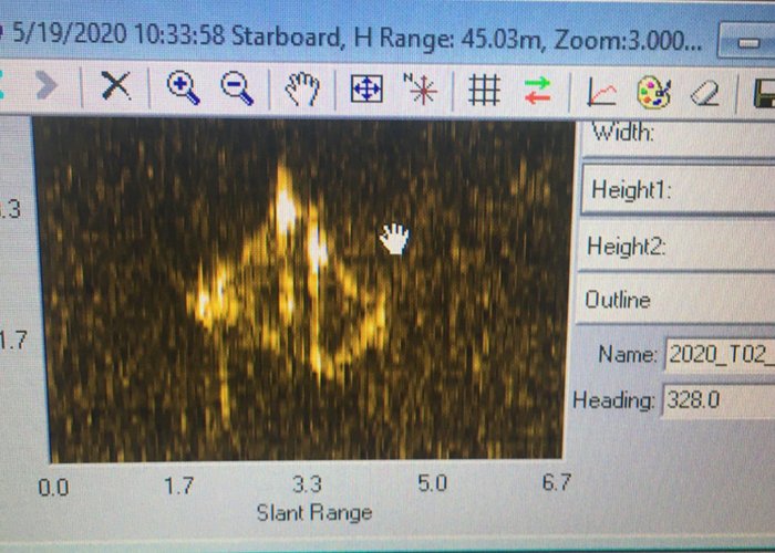Testes de mar do novo sistema de sonar de varrimento lateral do IH
