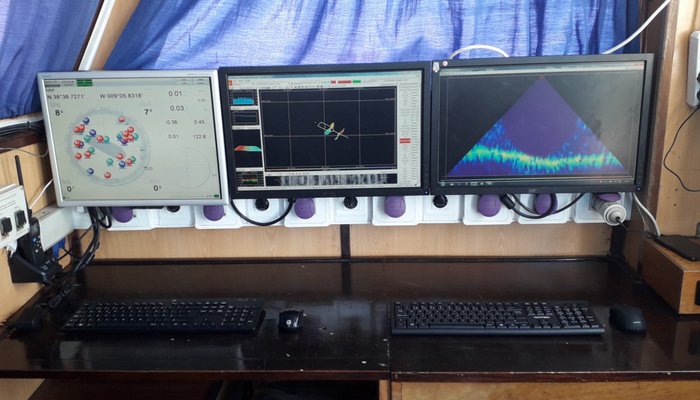 Instalação do Sistema multifeixe a bordo da UAM Atlanta