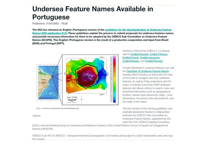 Padronização dos Nomes das Formas/Feições do Relevo Submarino, um legado em língua portuguesa