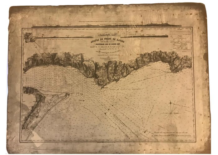 Pedra litográfica do «Plano Hydrographico da barra do porto de Lisboa», edição de 1879