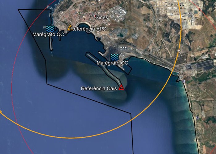 Reconhecimento da área de levantamentos topo-hidrográficos no porto de Sines