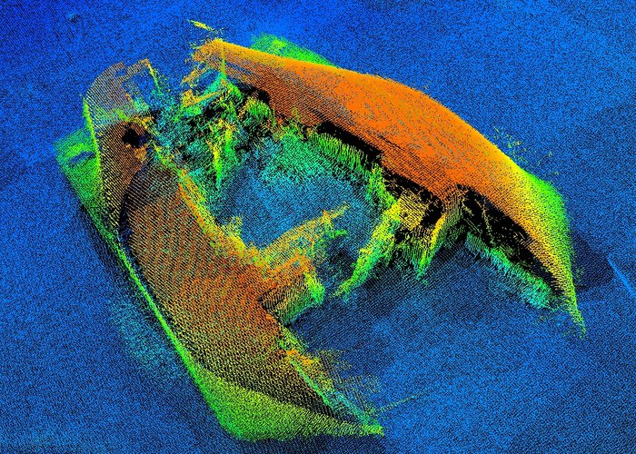 Sunken ships detected by the Hydrographic Brigade's sounding systems