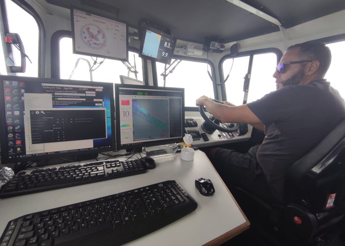 Interior of the Roaz hydrographic boat